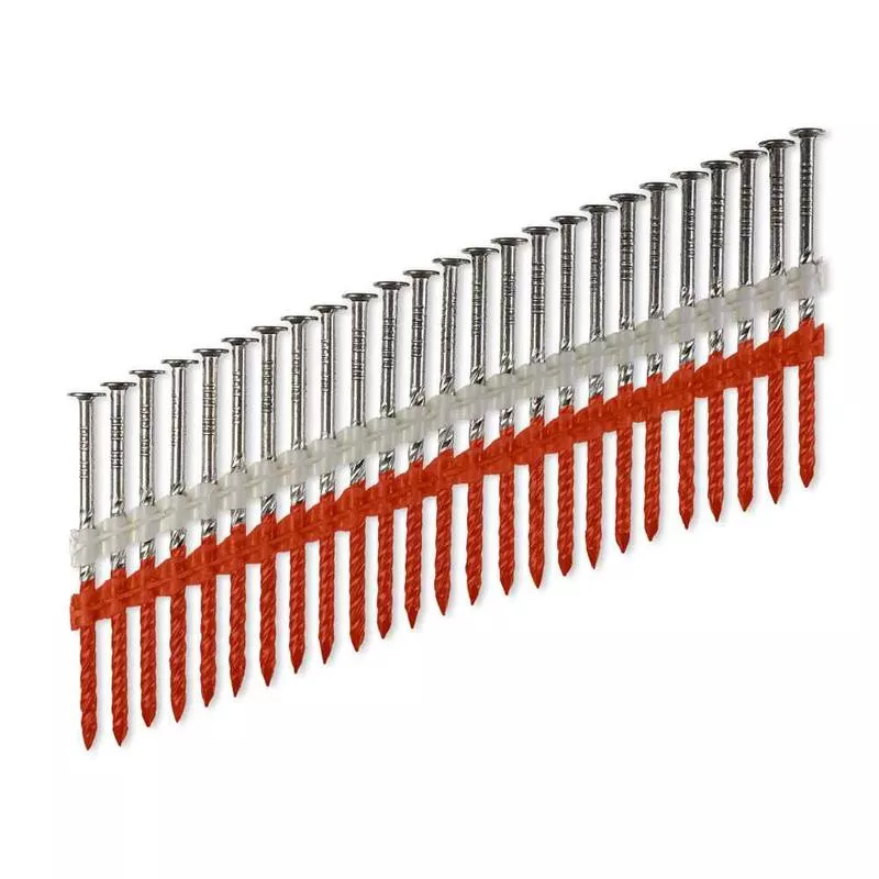 .131 " x 3-1/2 " 316 Stainless Steel 20-22 Degree Plastic Strip Screw Shank Nail - Pkg 1000